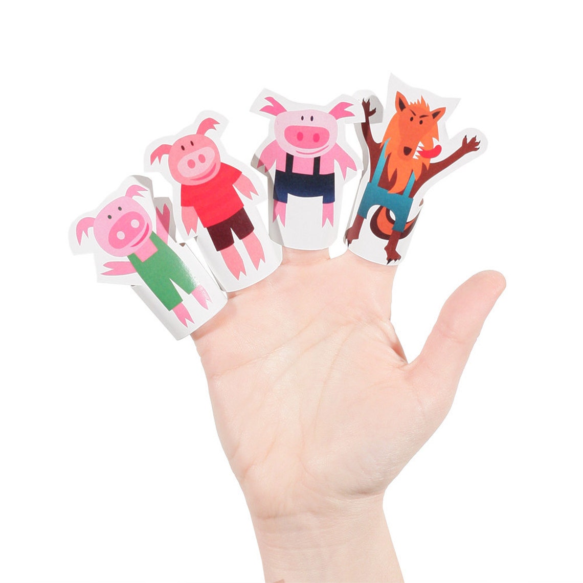 Three Little Pigs Paper Finger Puppets Pukaca